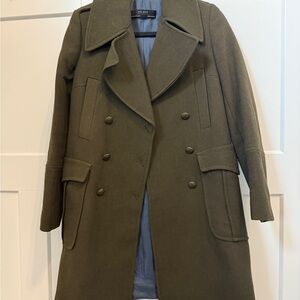 Zara Khaki Double-Breasted Trench Coat